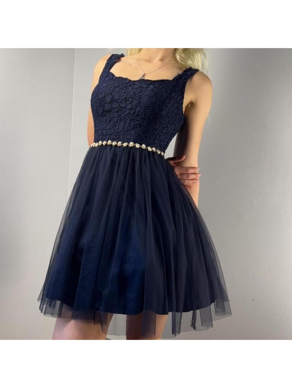 City Studio blue lace and pearl tulle dress, Size 3